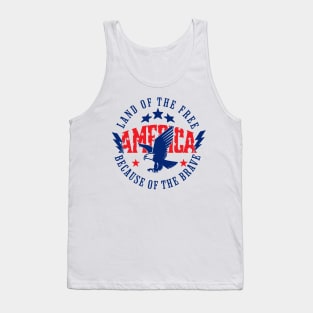 America Land Of The Free Because Of The Brave Retro Tank Top